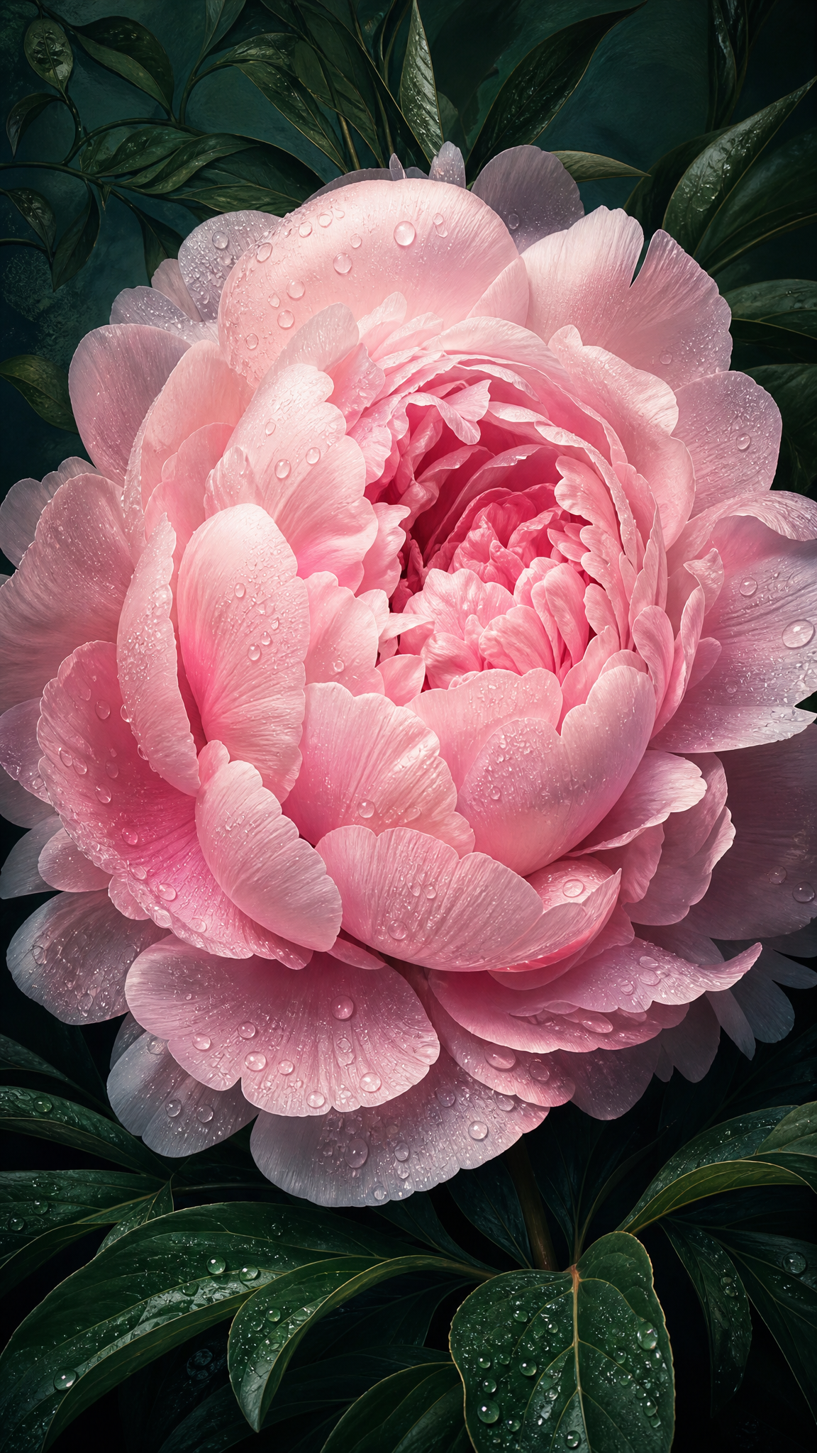 Floral Blush Pink Peony Full Bloom