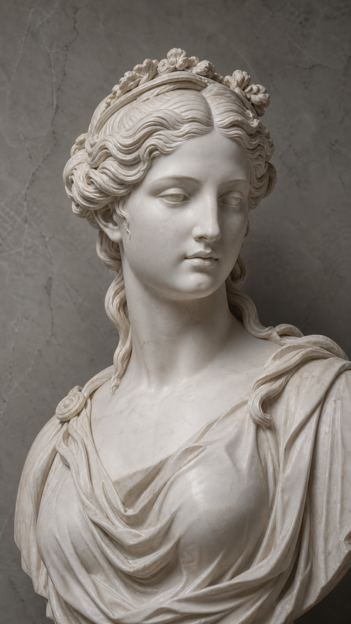 Marble Classical White Bust Serene