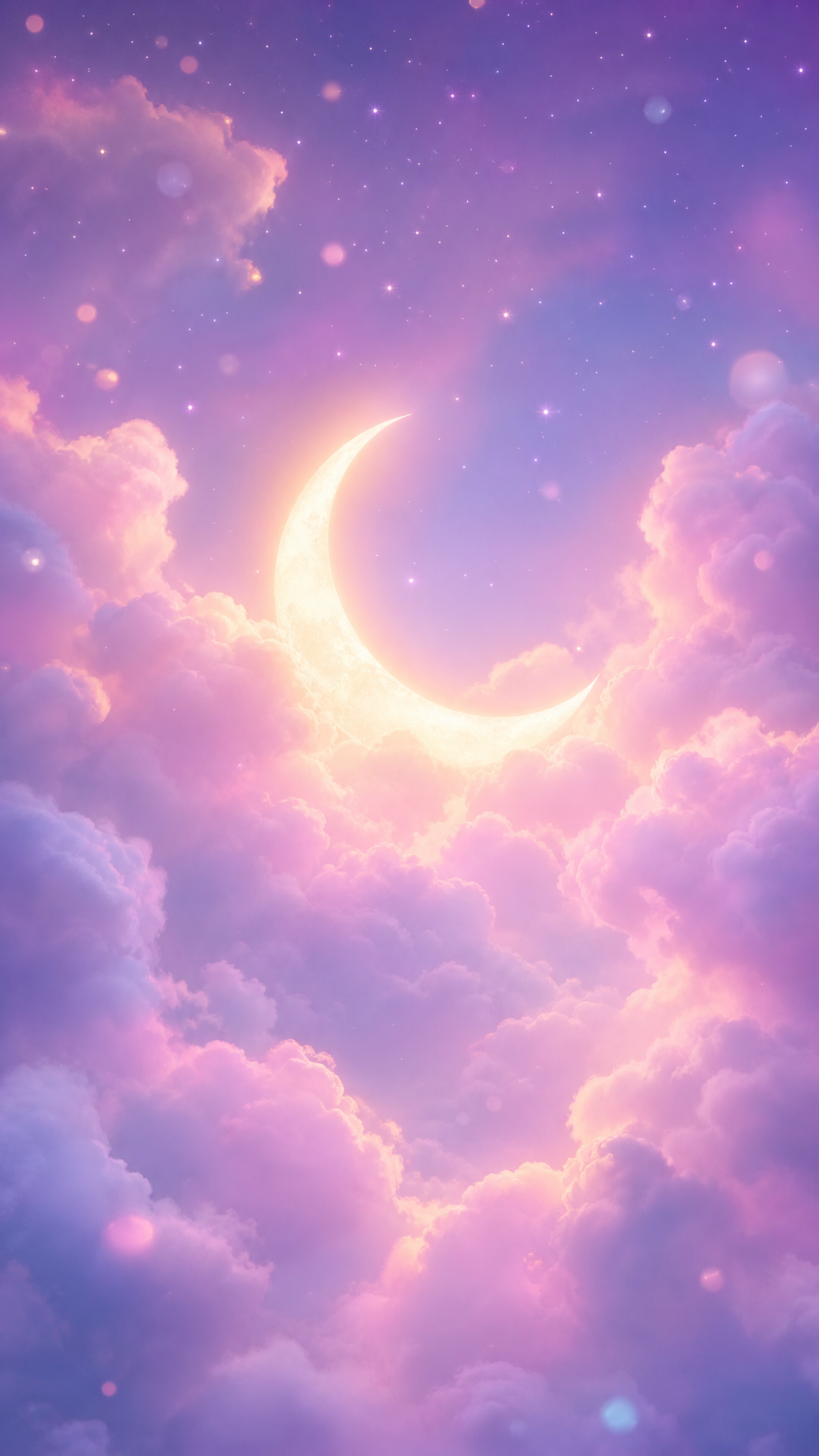 Dreamy Crescent Moon Inside Fluffy