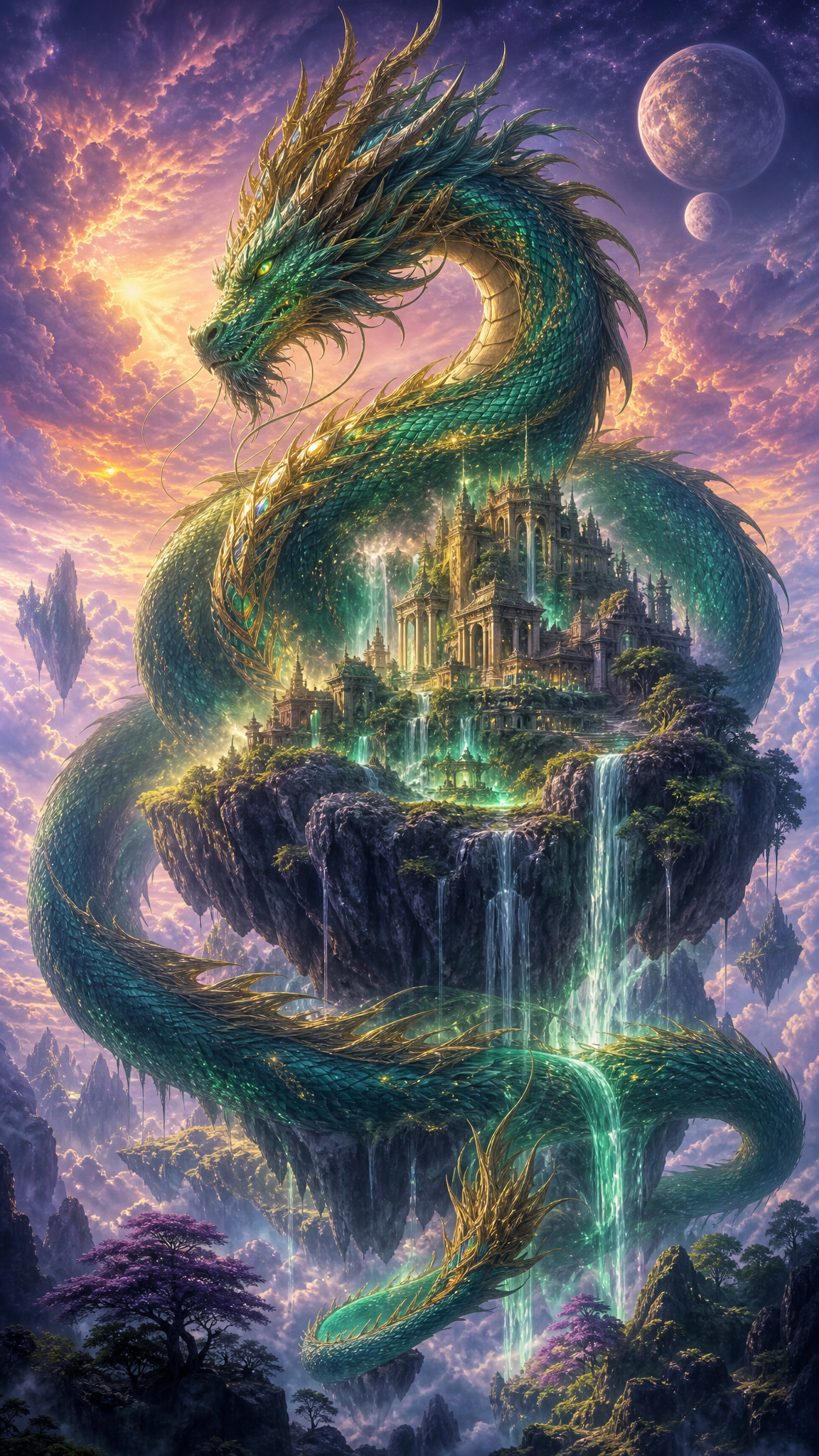 Fantasy Dragon Colossal Emerald