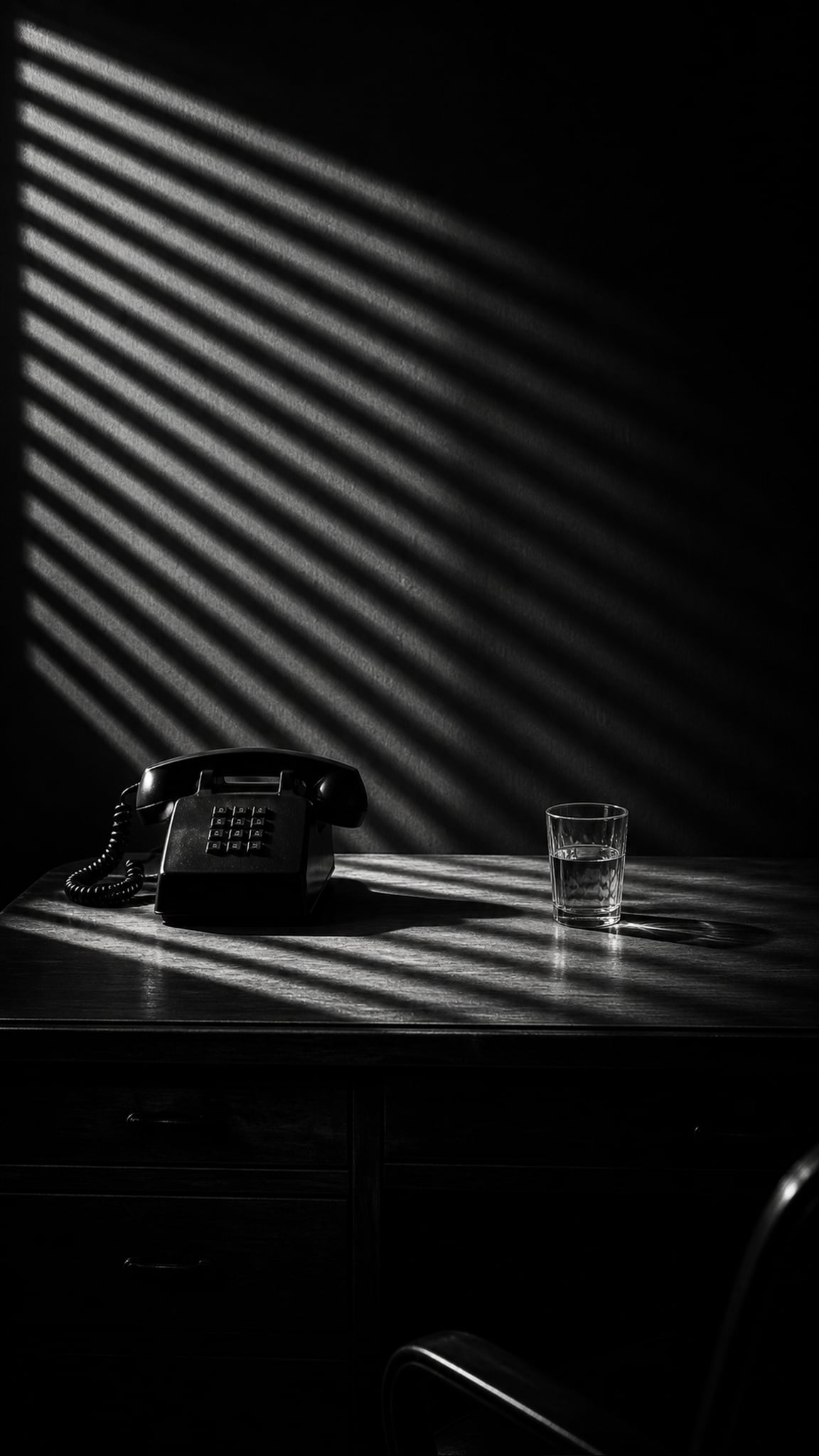 Noir Dramatic Venetian Blind Shadow Stripes