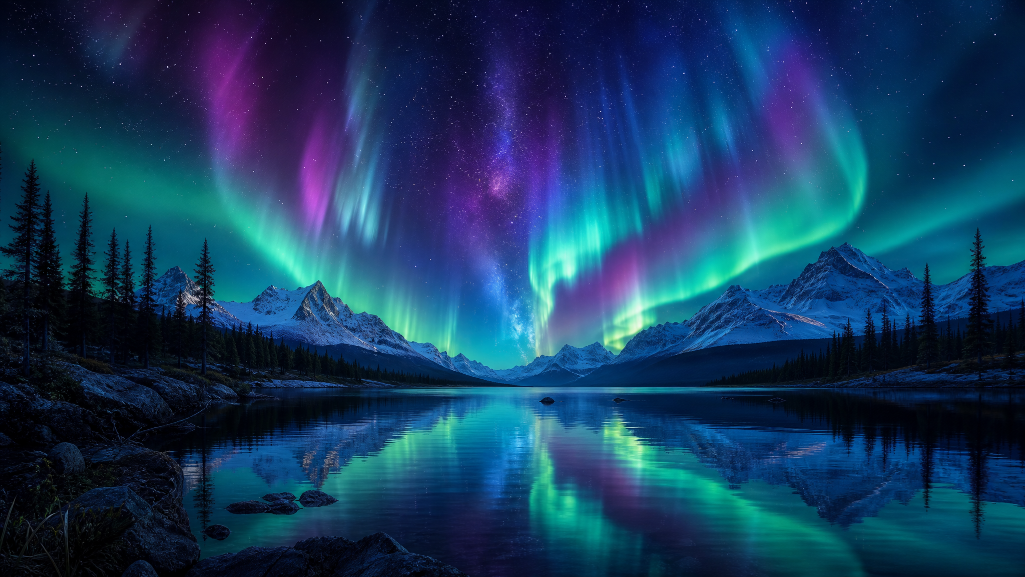Aurora Lake Live Wallpaper Design