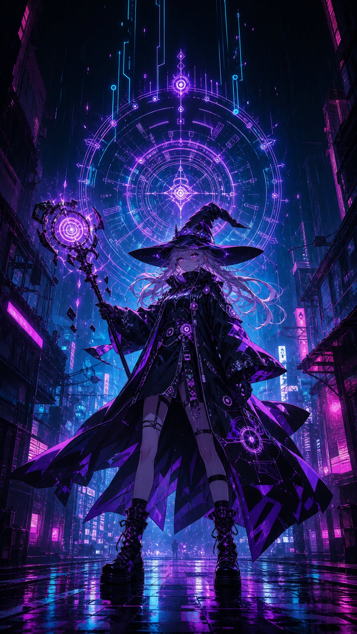 Anime wallpaper: Original Cyber Anime Witch Phone Anime