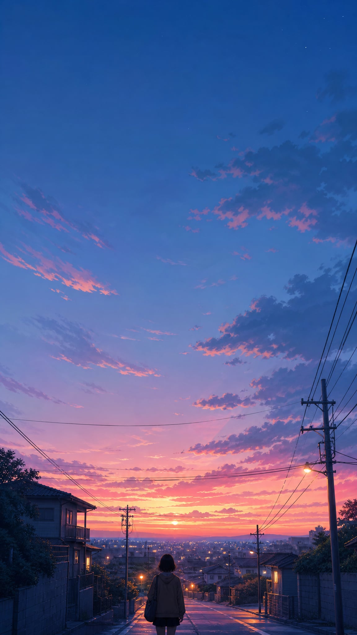Anime wallpaper: Original Anime Sky Street Phone Anime