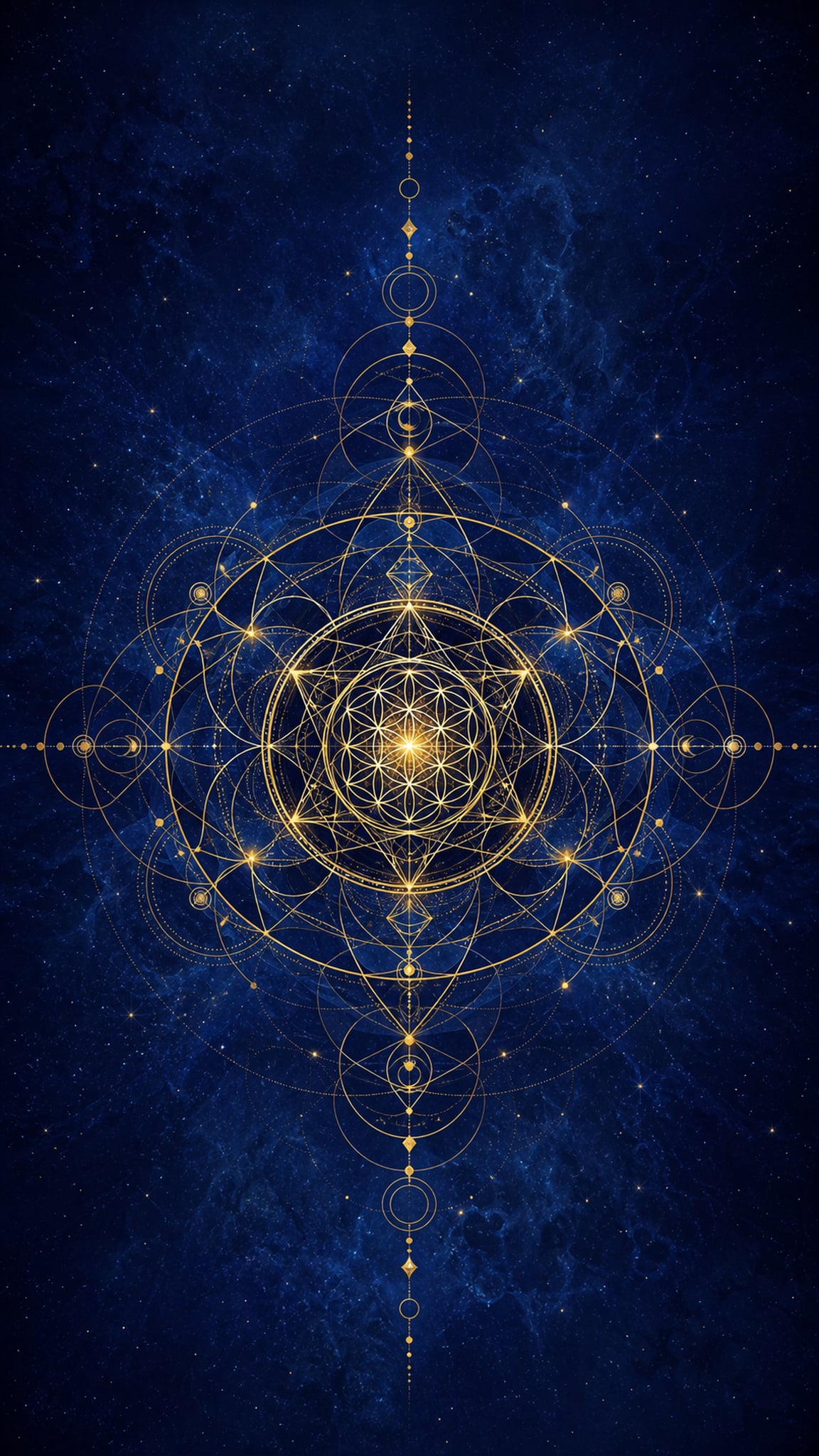 Abstract wallpaper featuring Geometric Symmetrical Sacred Geometry Pattern Fine Gold 059