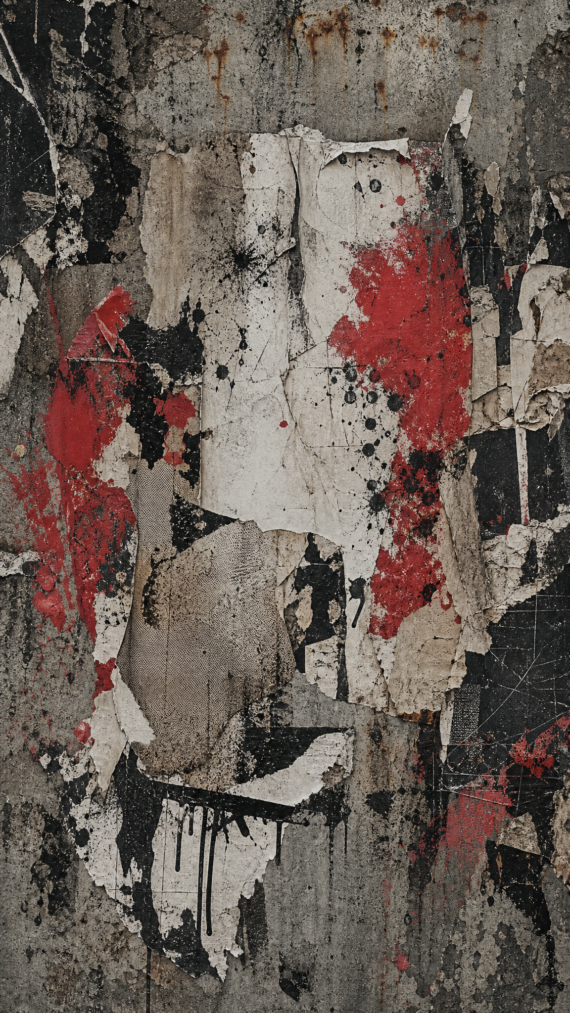 Grunge Weathered Concrete Wall Poster Ink