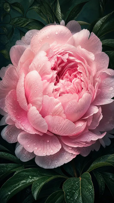 Floral Blush Pink Peony Full Bloom