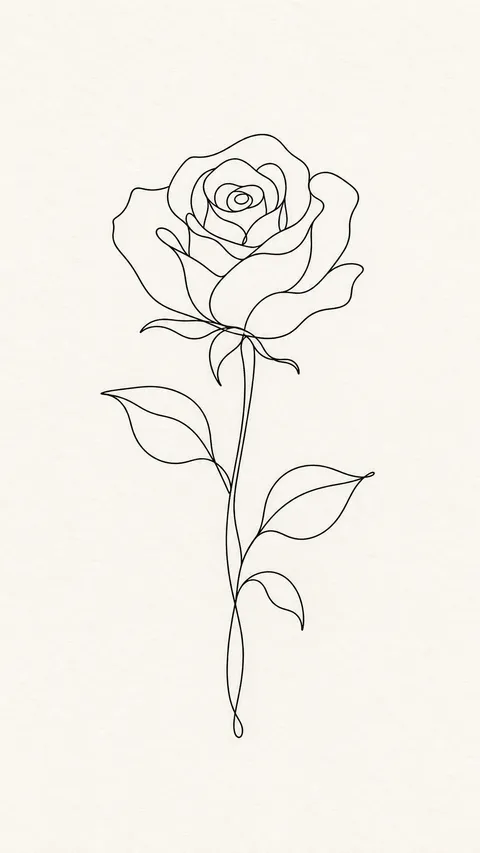 Line Art Continuous Single Ink Drawing
