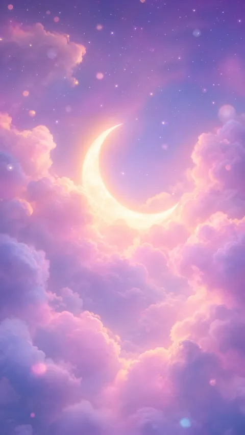 Dreamy Crescent Moon Inside Fluffy