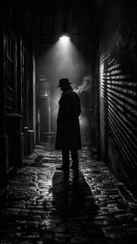 Noir Detective Silhouette in a Fedora