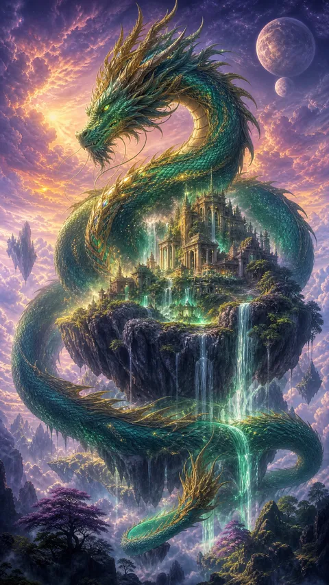 Fantasy Dragon Colossal Emerald