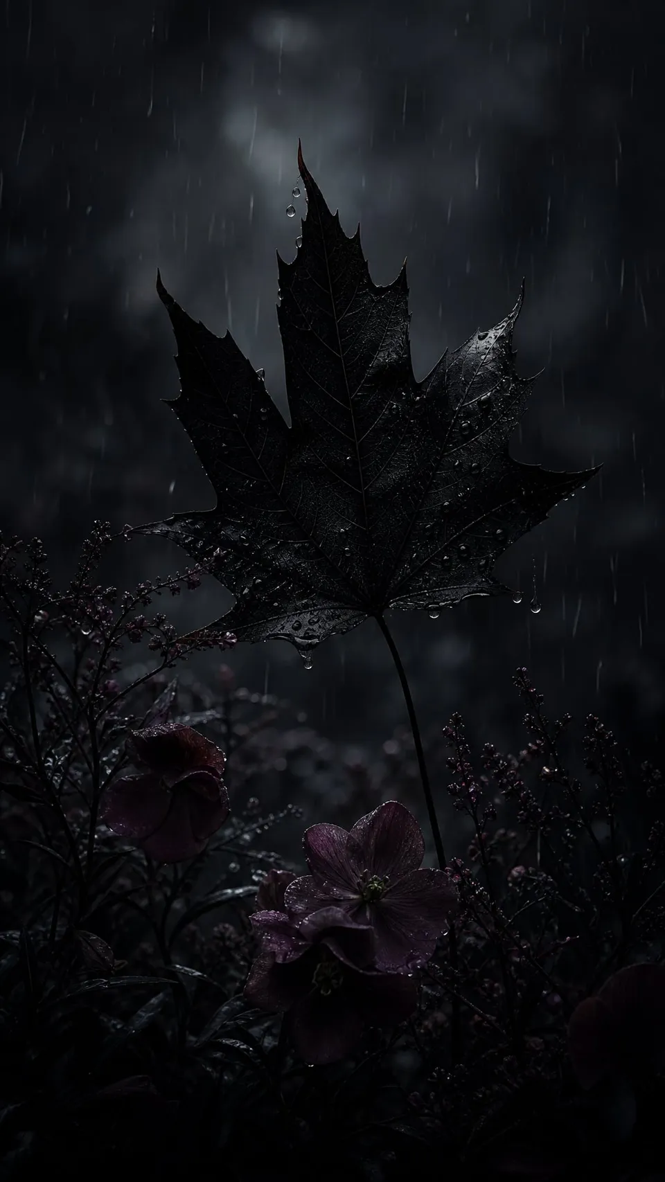 Dark Fantasy Floral Vertical - for wall decoration | AI Wallpaper