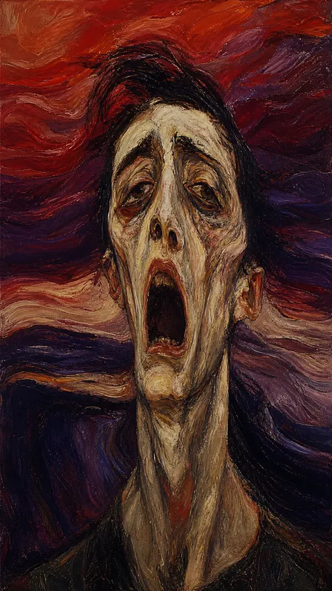 Expressionism German Human Face Features Against a