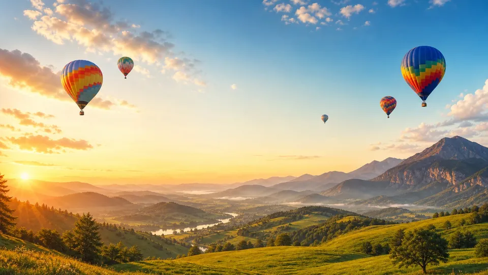 Cinematic Hot Air Balloons Nature Inspired Projectivy Tv - for wall decoration | AI Wallpaper