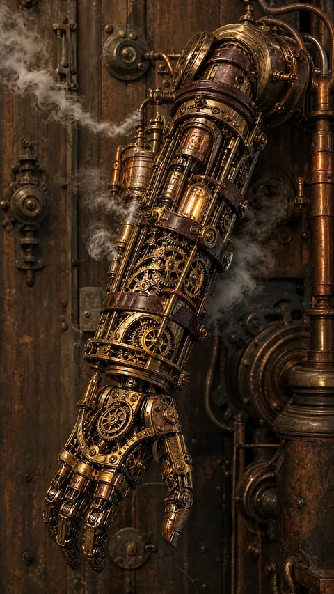 Steampunk Intricate Brass and Copper Mechanical