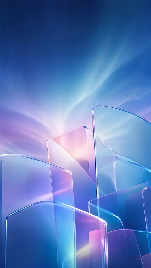 Iphone 4k Glass Aurora Sample Glassmorphism - for wall decoration | AI Wallpaper