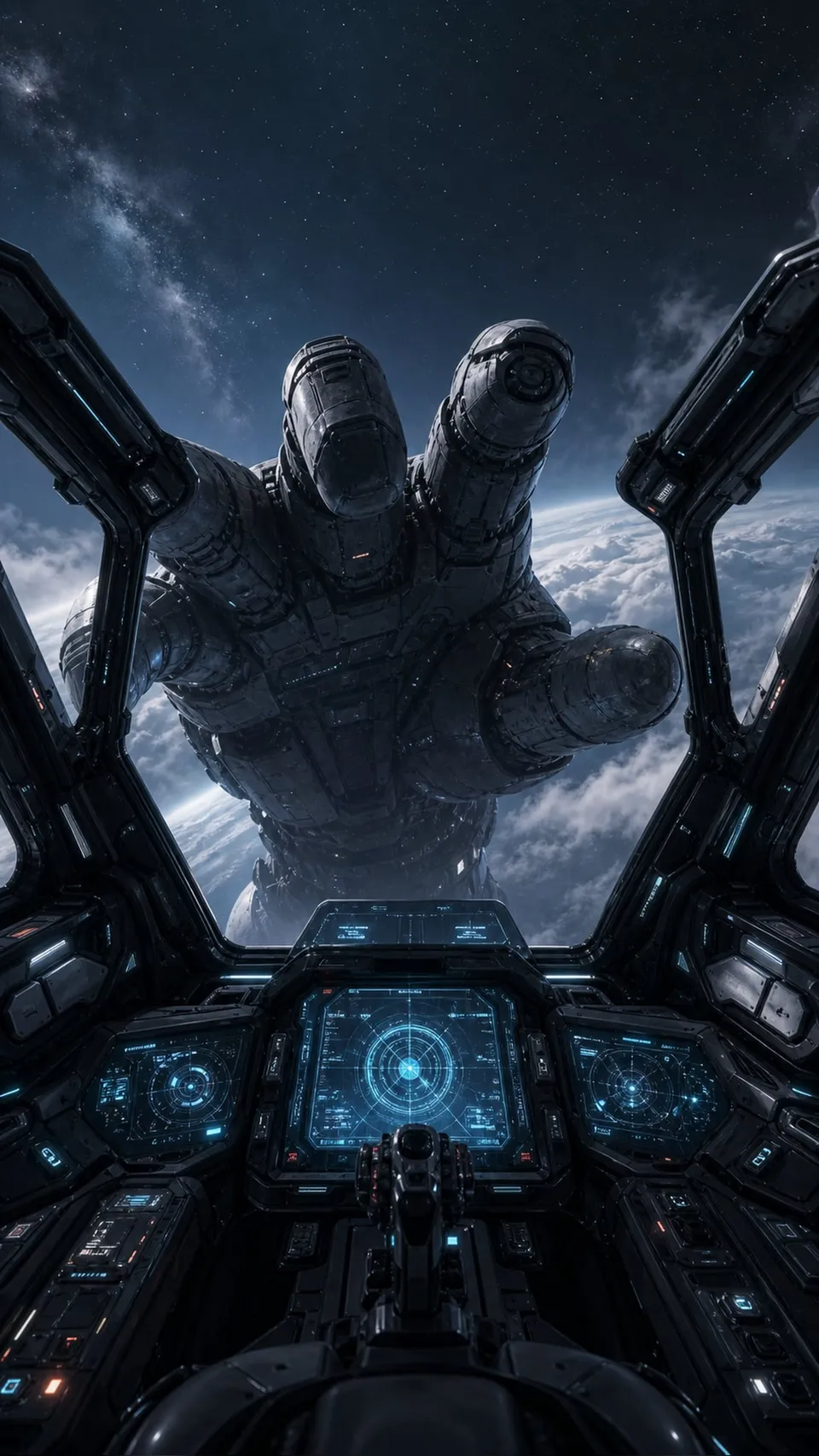 Mecha Mech Cockpit Interior Softly Holographic 101 - for wall decoration | AI Wallpaper