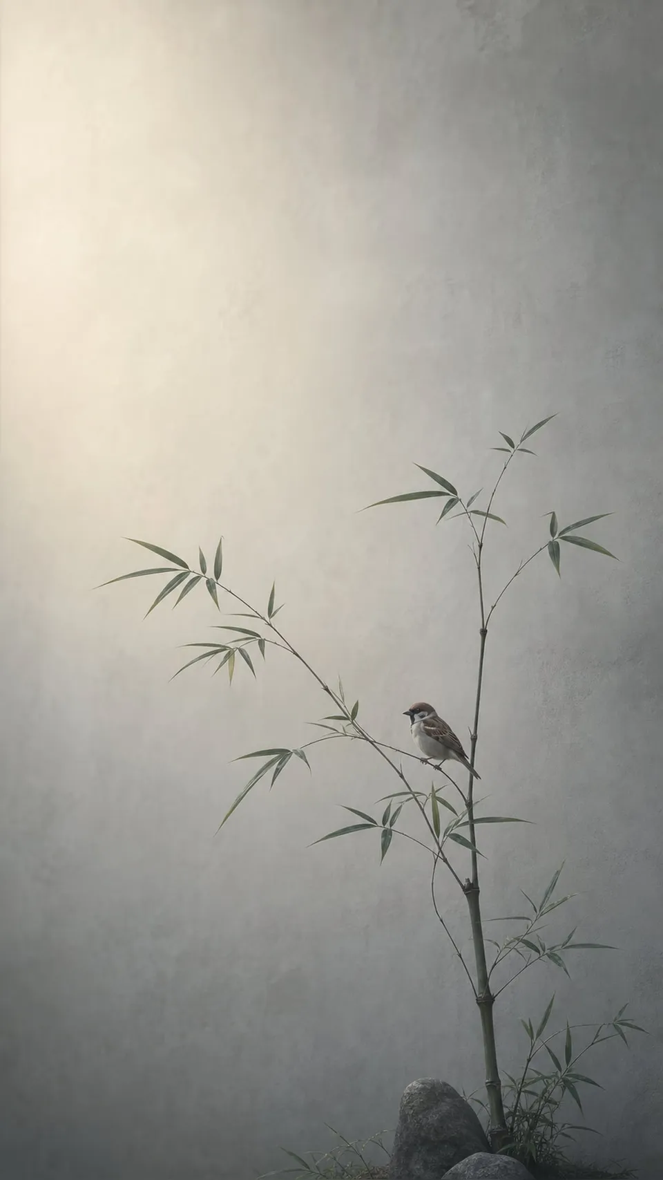 Japanese Minimalism Minimal Silhouette Slender Bamboo Stalk 081 - for wall decoration | AI Wallpaper