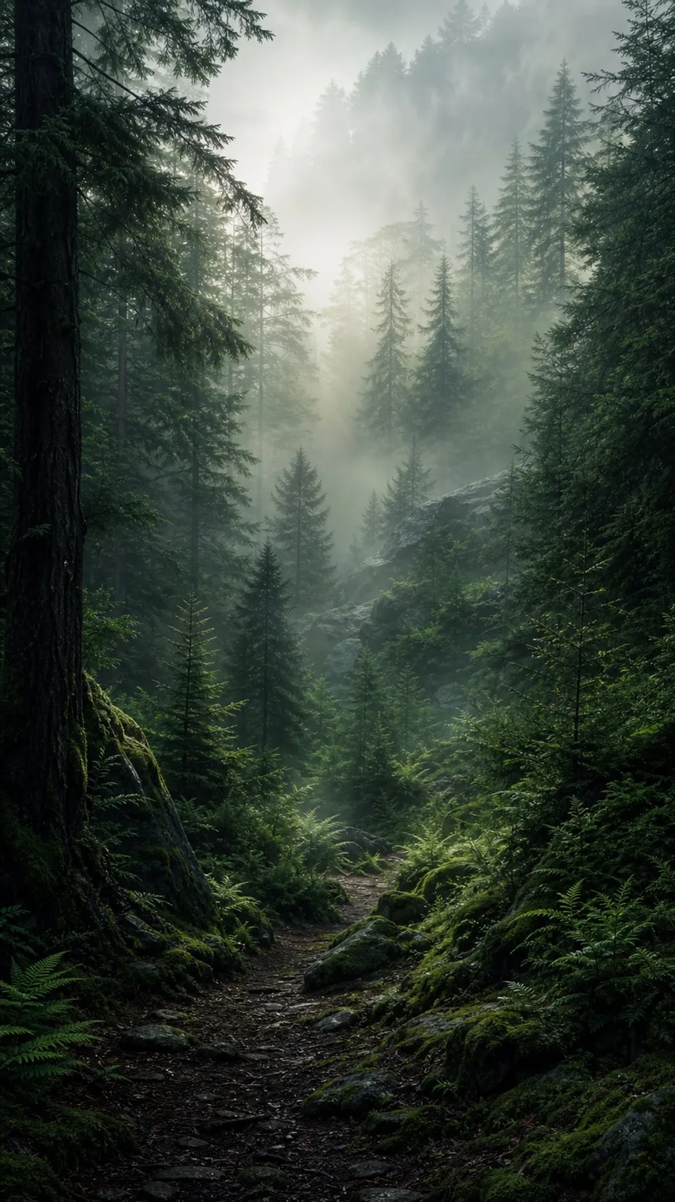 Misty Forest Ai Phone Nature Inspired - for wall decoration | AI Wallpaper