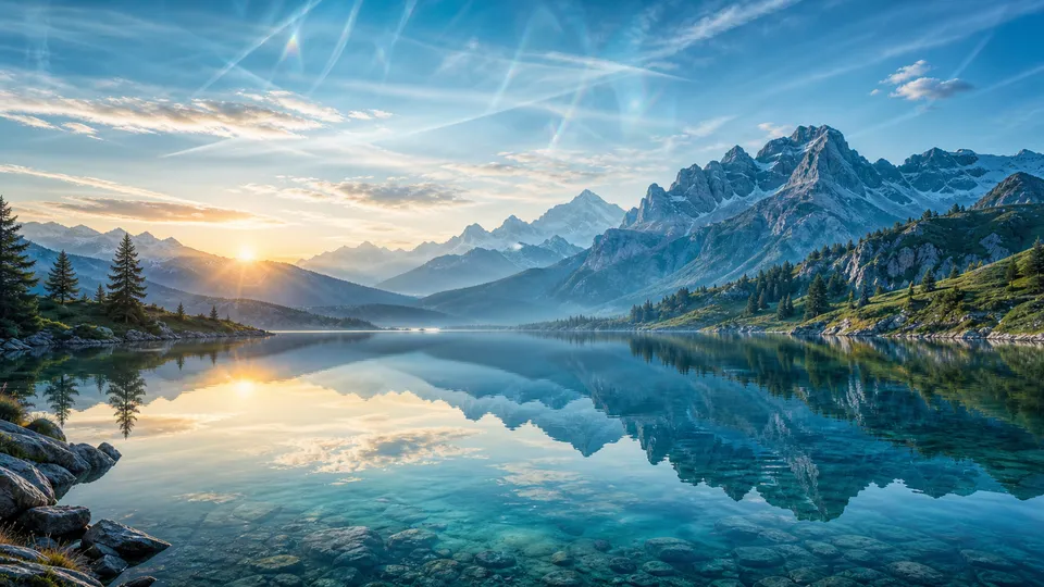 Landscape Nature Inspired Desktop - for wall decoration | AI Wallpaper