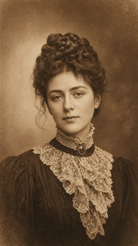 Sepia Portrait of a Victorian Era Woman in