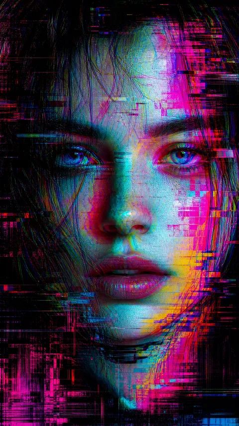 Glitch Portrait Rgb Chromatic Aberration
