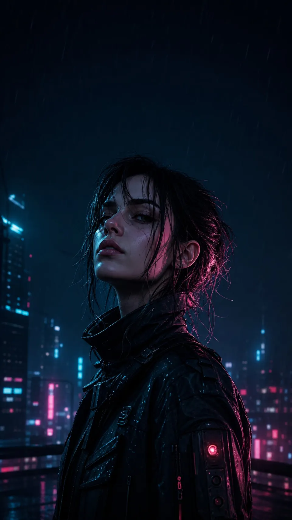 Dark Cyberpunk Portrait Cyberpunk - for tech events | AI Wallpaper