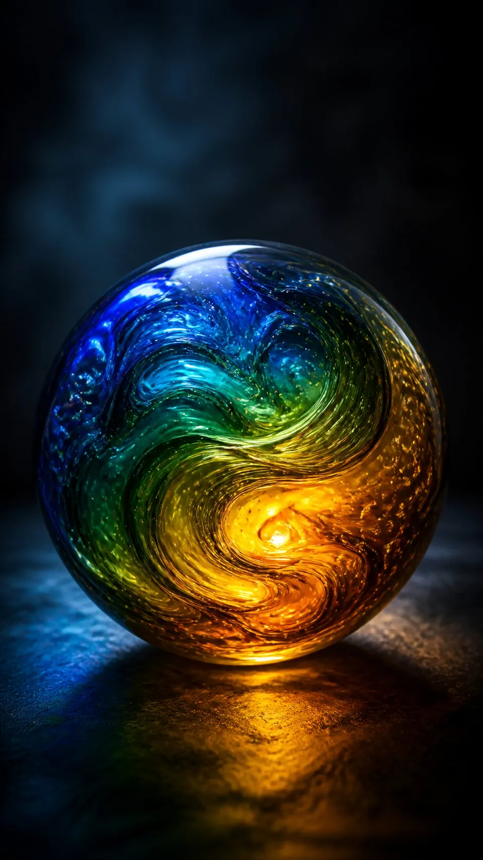 Gradient Single Hand Blown Glass Swirling Internal 072 - for wall decoration | AI Wallpaper