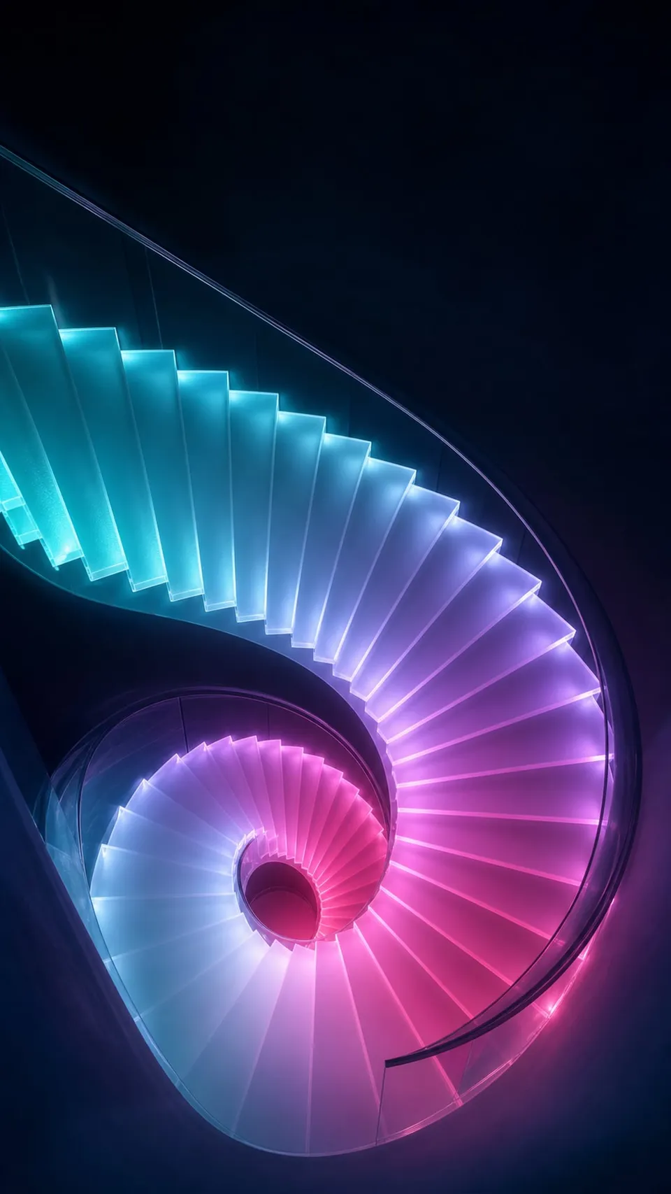 Gradient Spiral Staircase Built Frosted Acrylic 074 - for wall decoration | AI Wallpaper