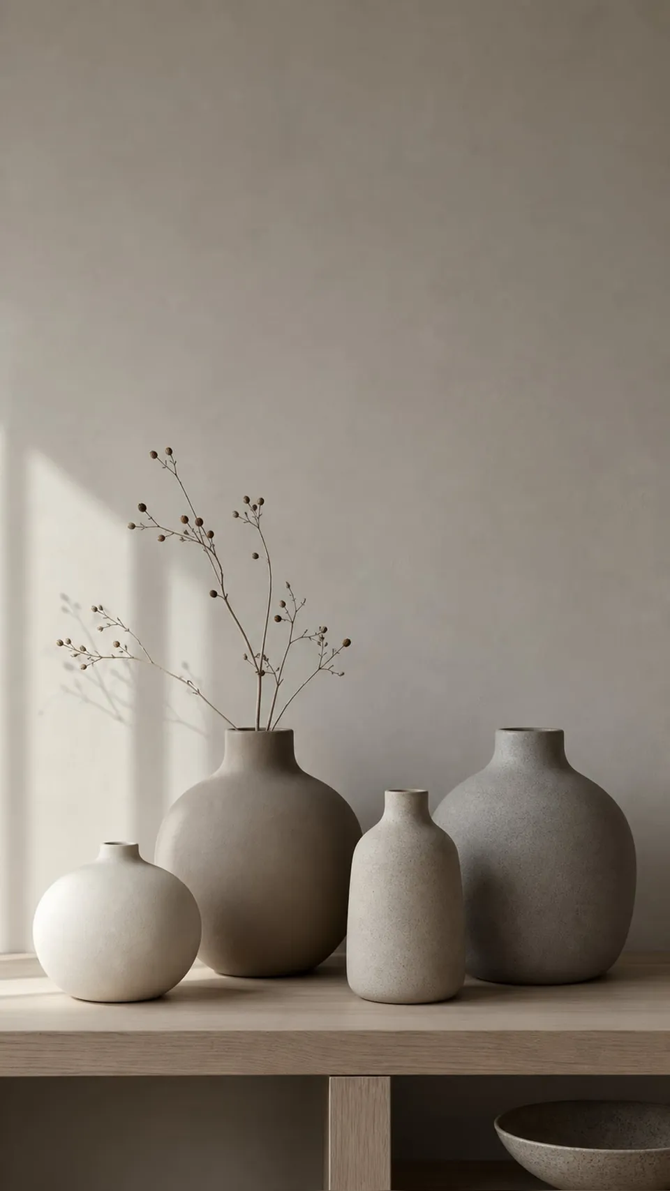 Scandinavian Still Life Matte Ceramic Vases 128 - for wall decoration | AI Wallpaper