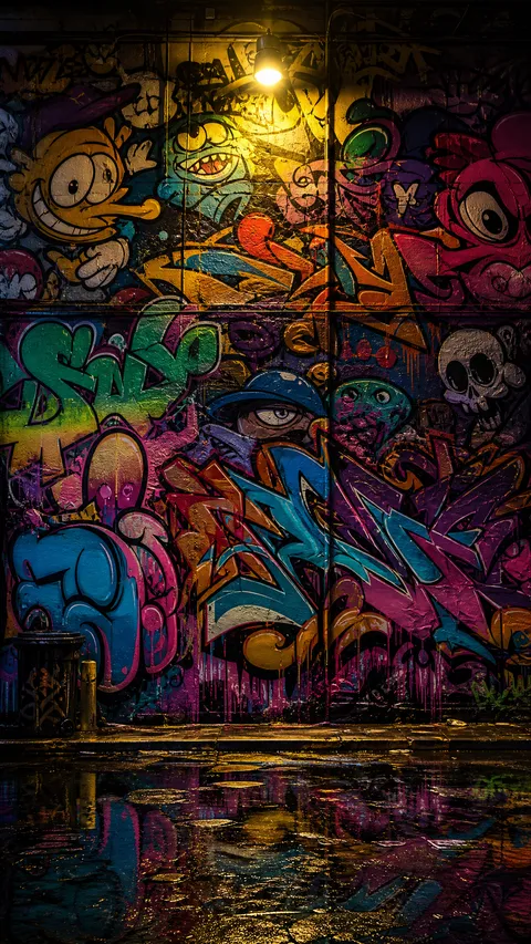 Street Art Urban Back Alley Wall Vibrant