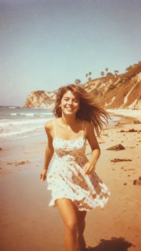 Polaroid Vintage Instant Film Snapshot of a Girl