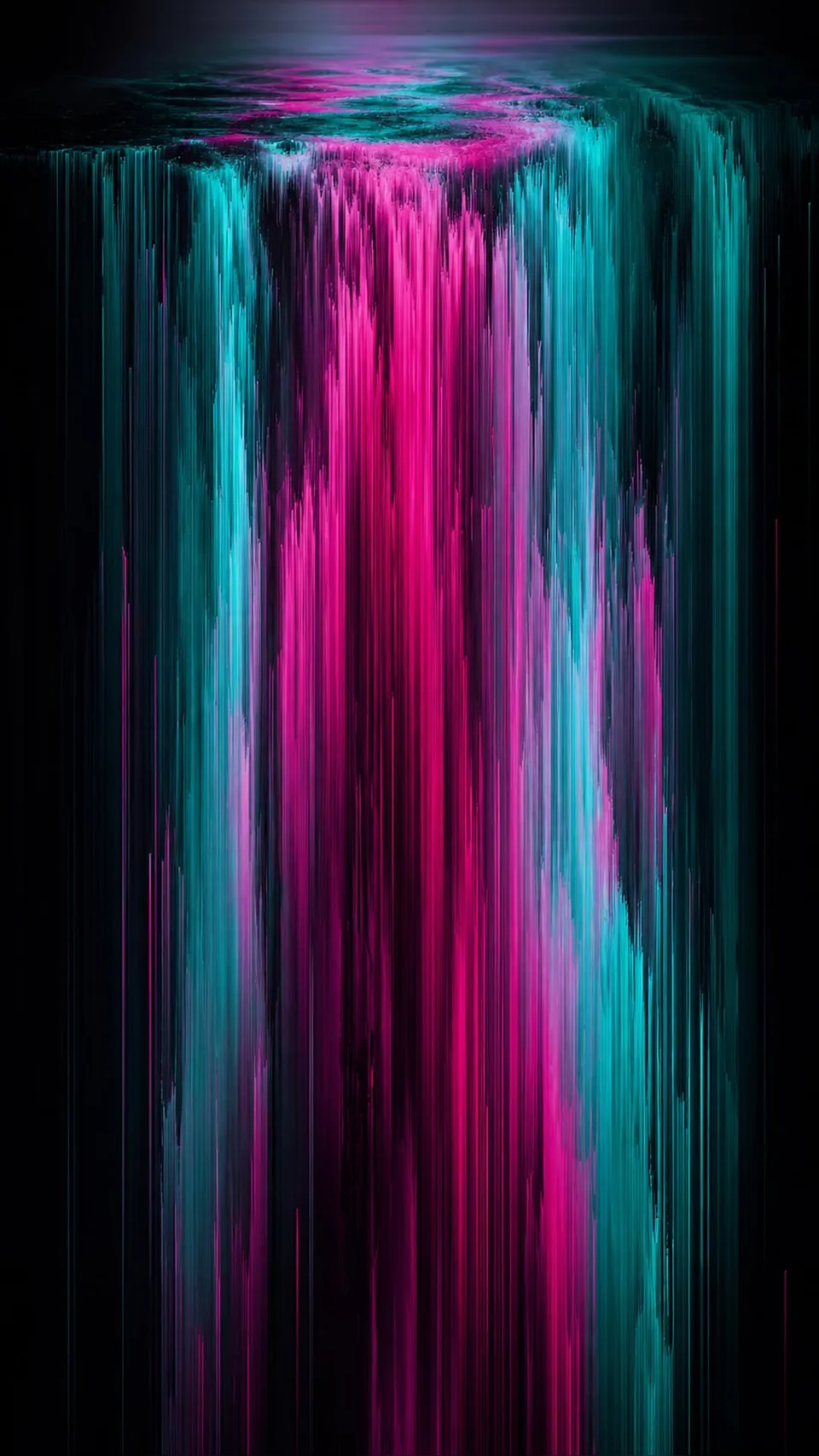 Glitch Waterfall Pixel Sorted Color Streaks Smearing 062 - for online marketing | AI Wallpaper